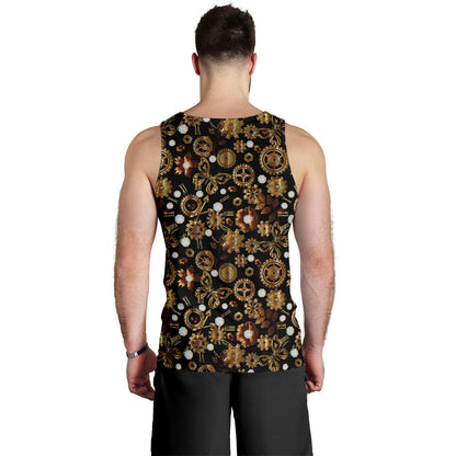 Steampunk Butterfly Design Themed Print Men Tank Top