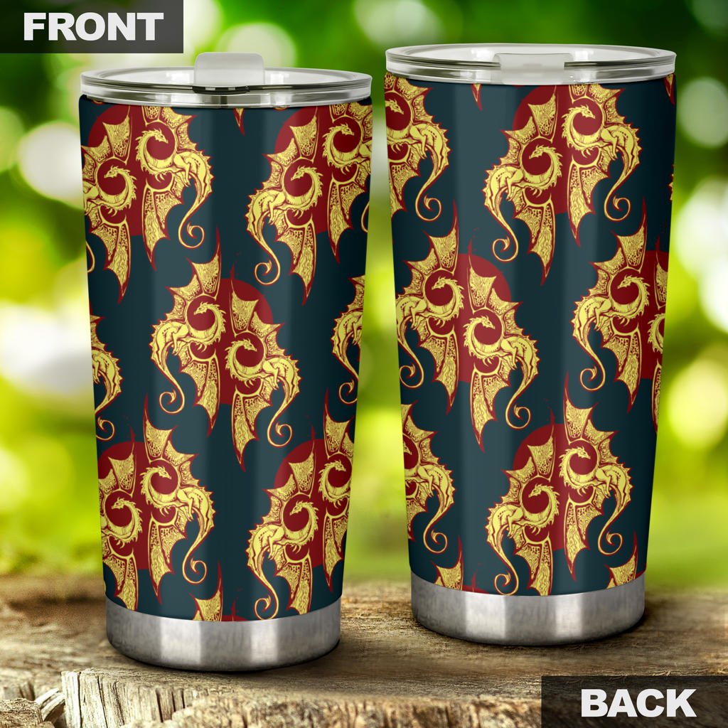 Dragons Gold Design Pattern Tumbler