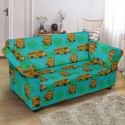 School Bus Print Design LKS308 Loveseat Couch Slipcover