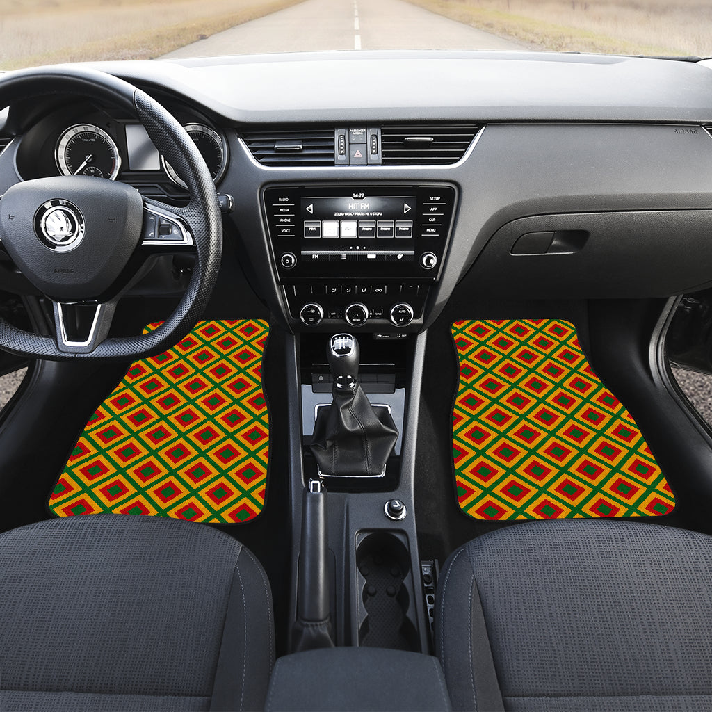 Rasta Reggae Color Cross Car Floor Mats Front Back