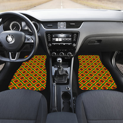 Rasta Reggae Color Cross Car Floor Mats Front Back