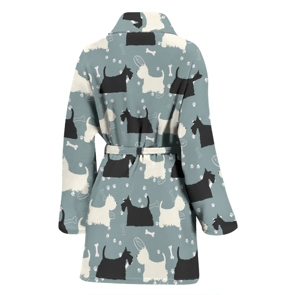 Scottish Terriers Print Design LKS301 Women Bathrobe