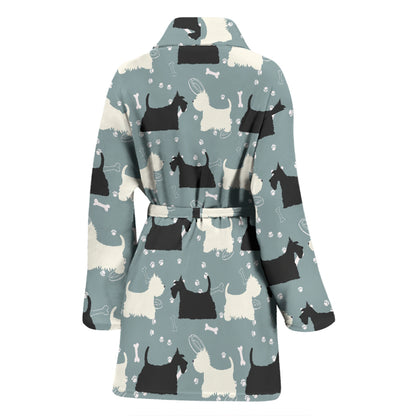 Scottish Terriers Print Design LKS301 Women Bathrobe