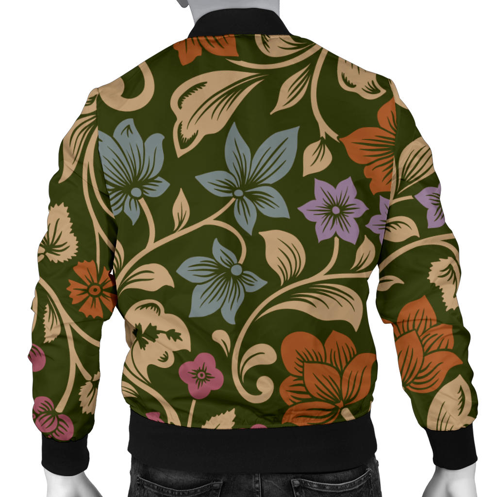 Floral Vintage Print Pattern Men Bomber Jacket