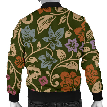 Floral Vintage Print Pattern Men Bomber Jacket