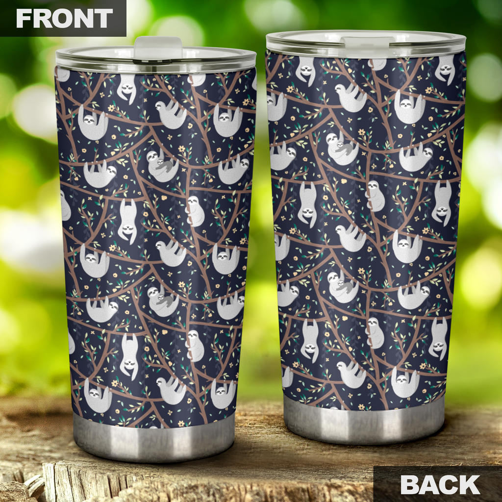 Sloth Happy Design Themed Print Tumbler