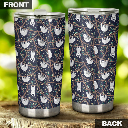 Sloth Happy Design Themed Print Tumbler