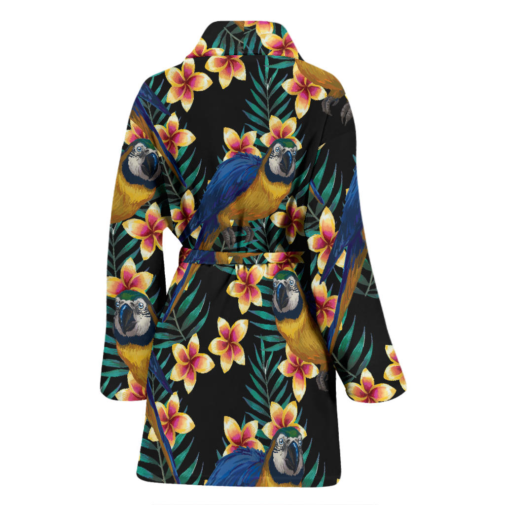 Macaw Pattern Print Design 01 Women Bathrobe