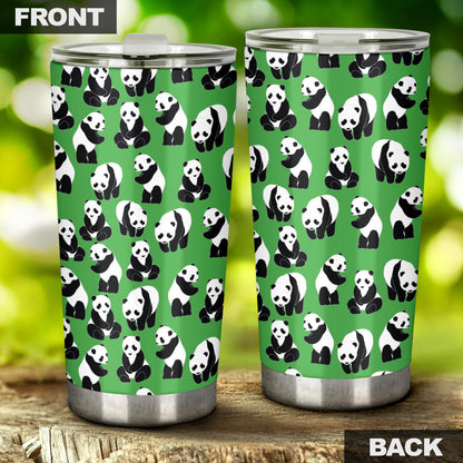 Panda Bear Pattern Themed Print Tumbler
