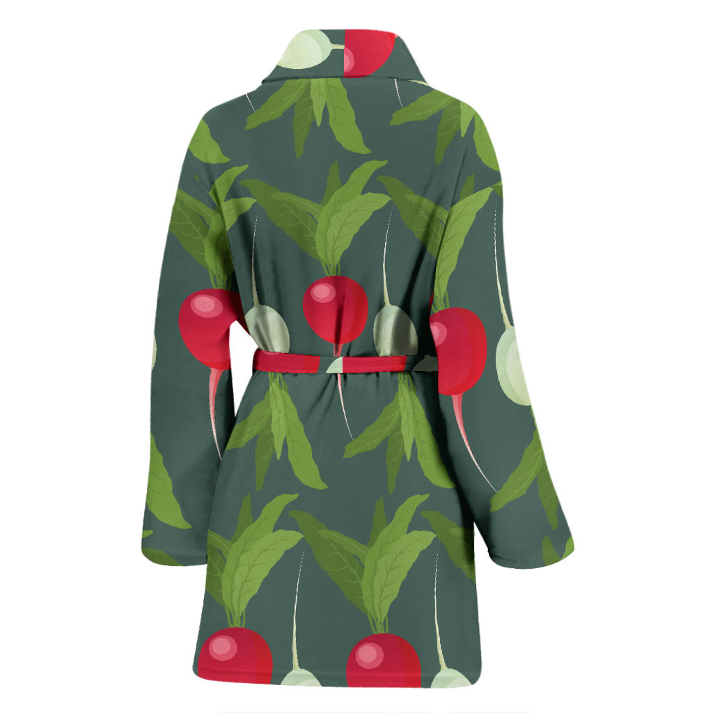 Radish Pattern Print Design A03 Women Bathrobe