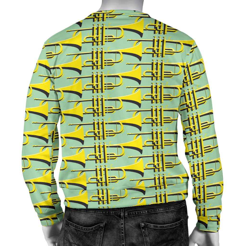 Trumpet Vintage Design Print Men Long Sleeve Sweatshirt