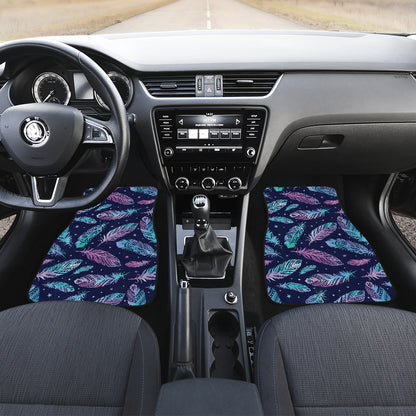 Feather Aztec Design Print Car Floor Mats Front Back