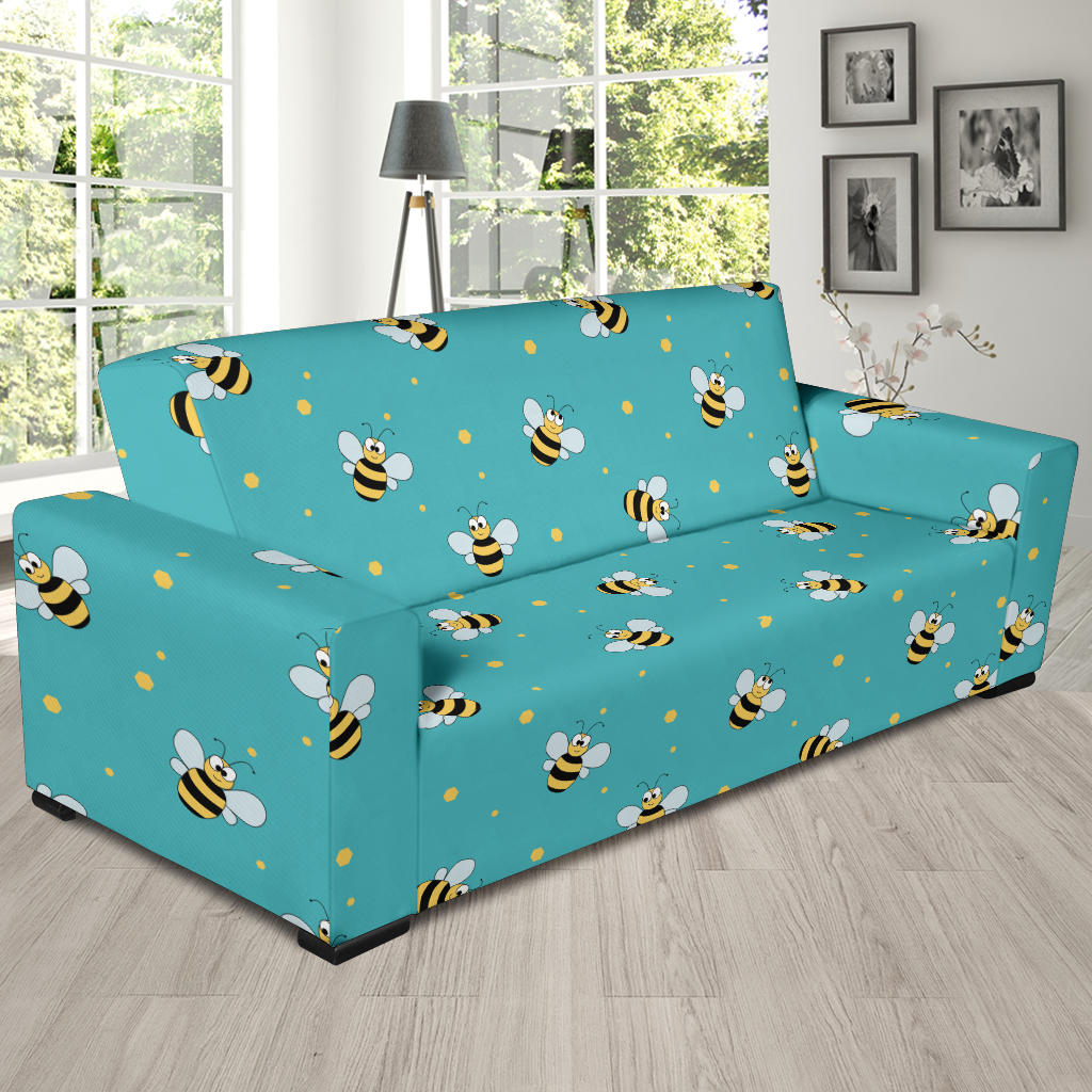 Bee With Dot Print Design LKS309 Sofa Slipcover