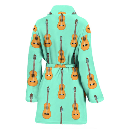 Acoustic Guitar Print Design LKS403 Women Bathrobe