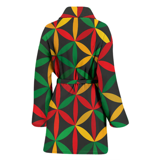Rasta Pattern Print Design A04 Women Bathrobe