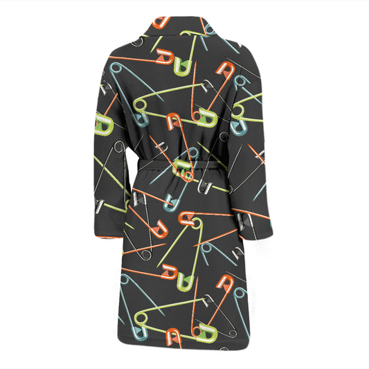 Safety Pin Print Design LKS301 Men Bathrobe