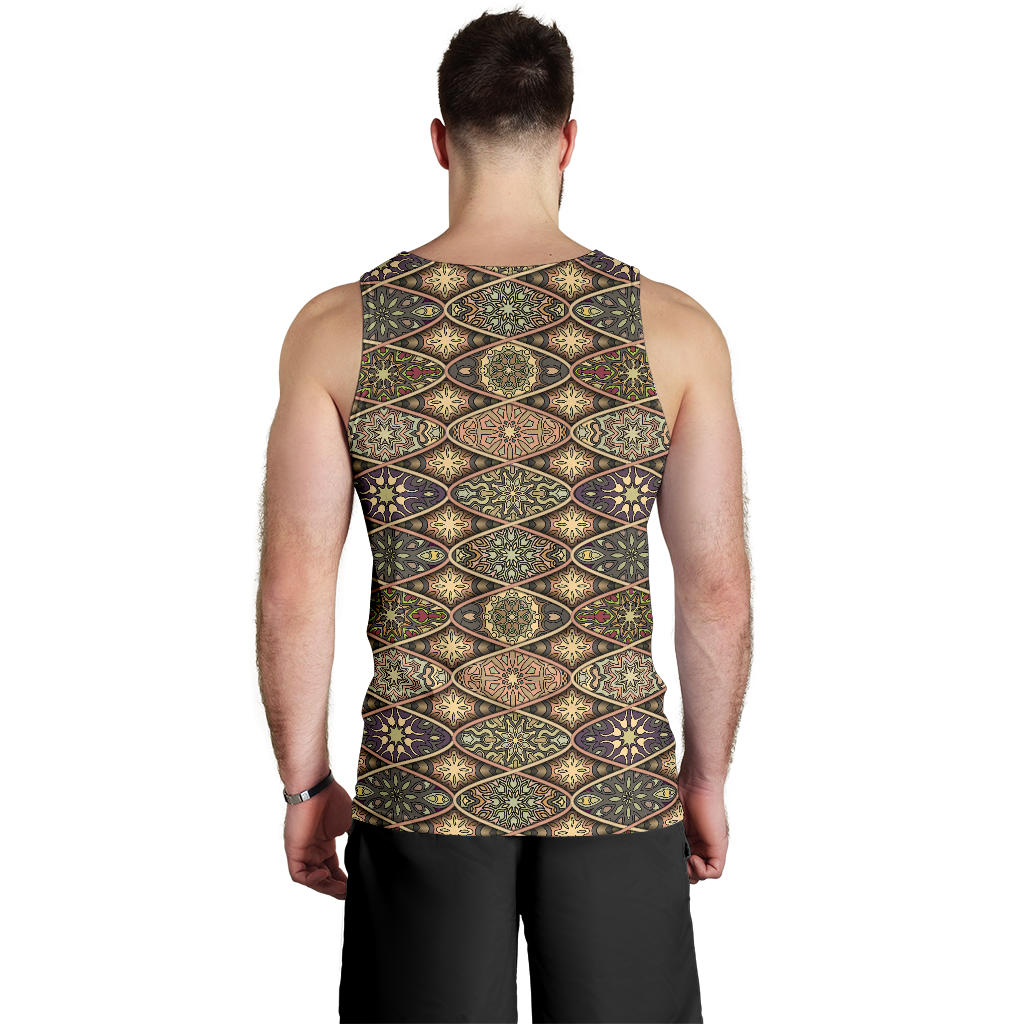 Mandala Motif Themed Design Print Men Tank Top