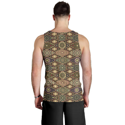 Mandala Motif Themed Design Print Men Tank Top