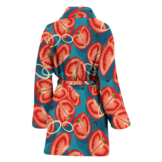Tomato Print Design LKS301 Women Bathrobe