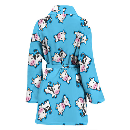 Cow Pattern Print Design 01 Women Bathrobe