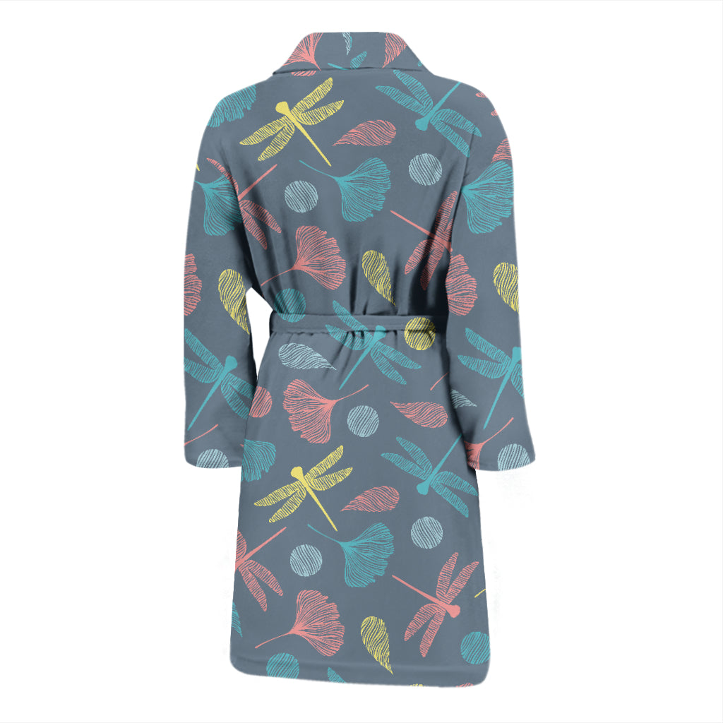 Dragonfly Print Design LKS403 Men Bathrobe