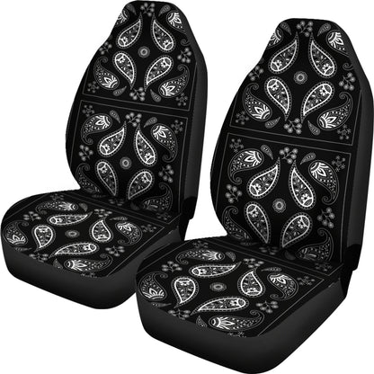 Bandana Paisley Black Print Design LKS308 Car Seat Covers