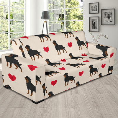 Rottweiler Pattern Print Design A02 Sofa Slipcover