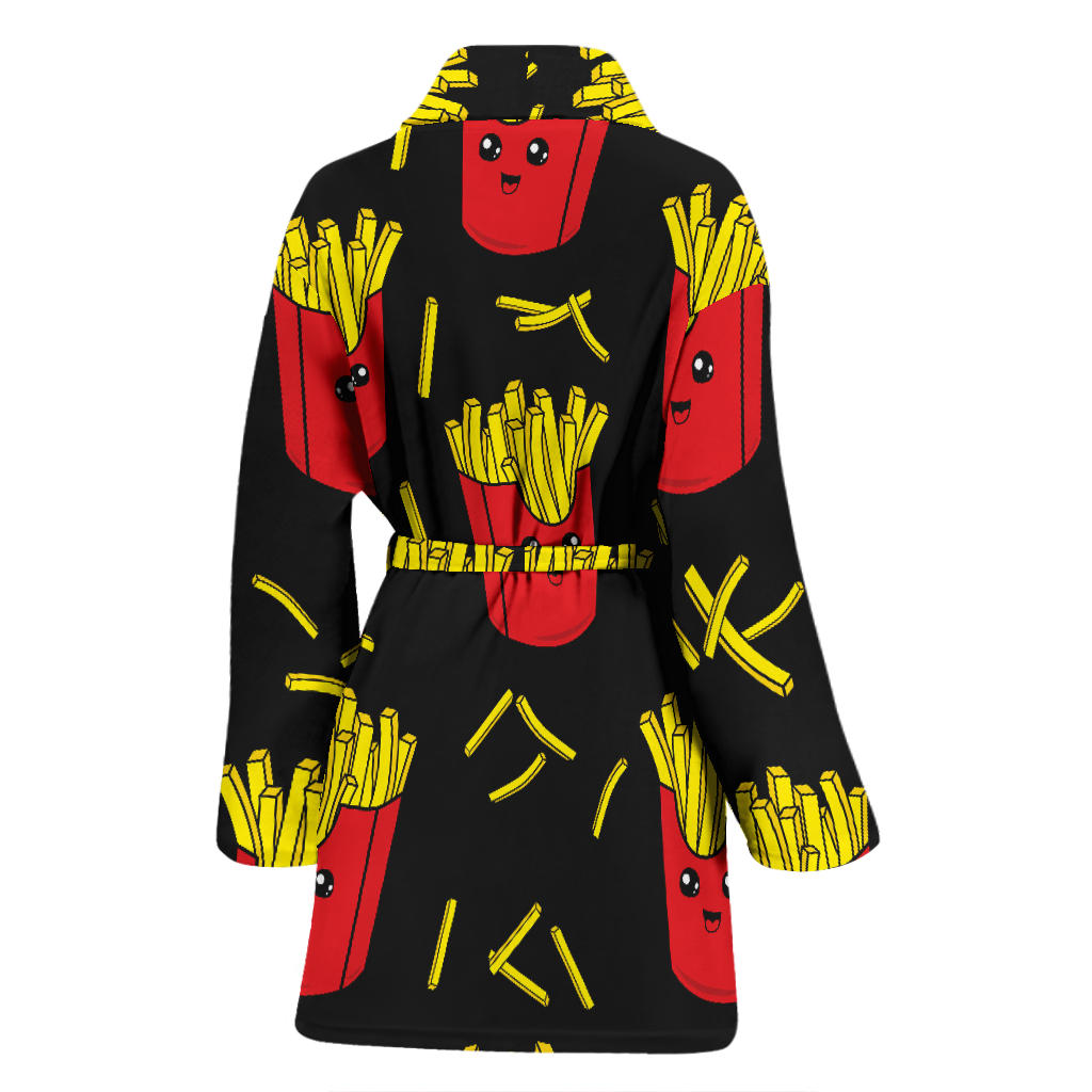 French Fried Pattern Print Design 03 Women Bathrobe