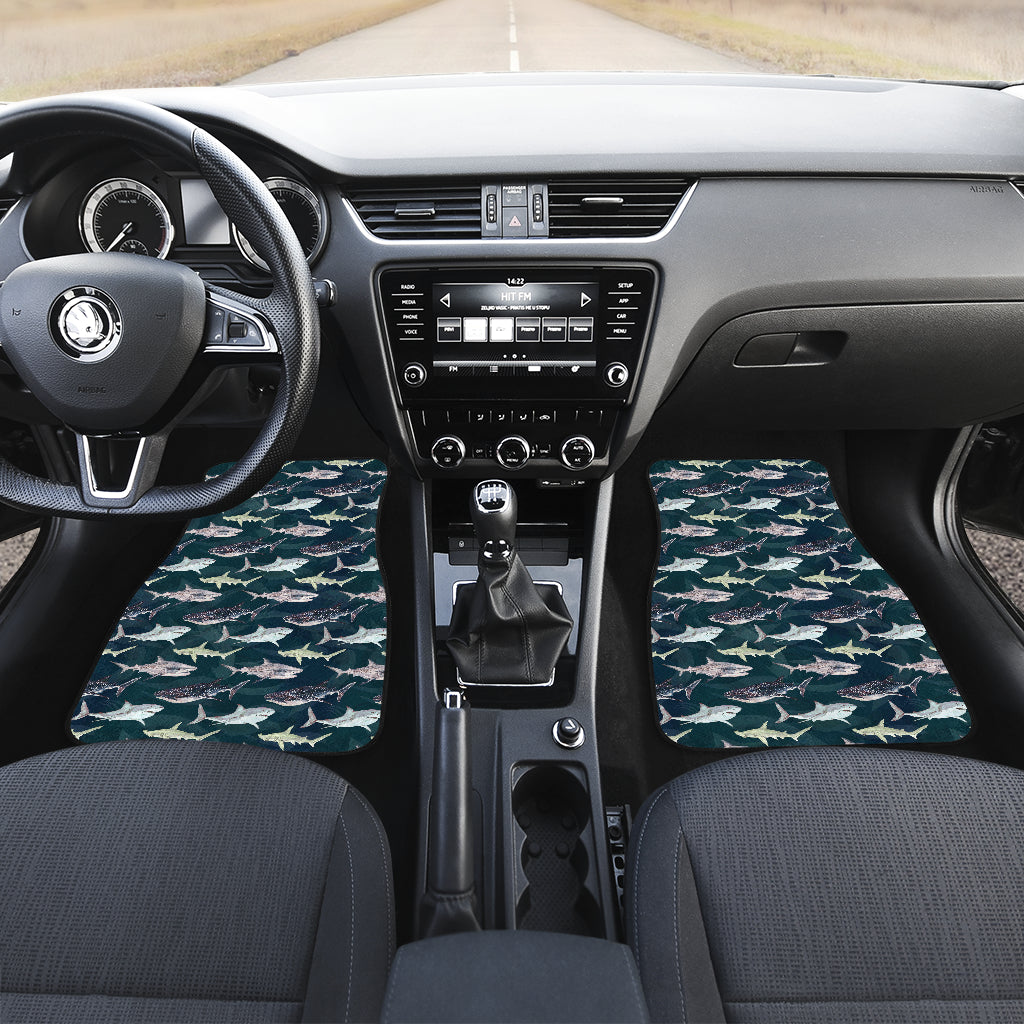 Shark Pattern Print Car Floor Mats Front Back
