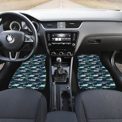 Shark Pattern Print Car Floor Mats Front Back
