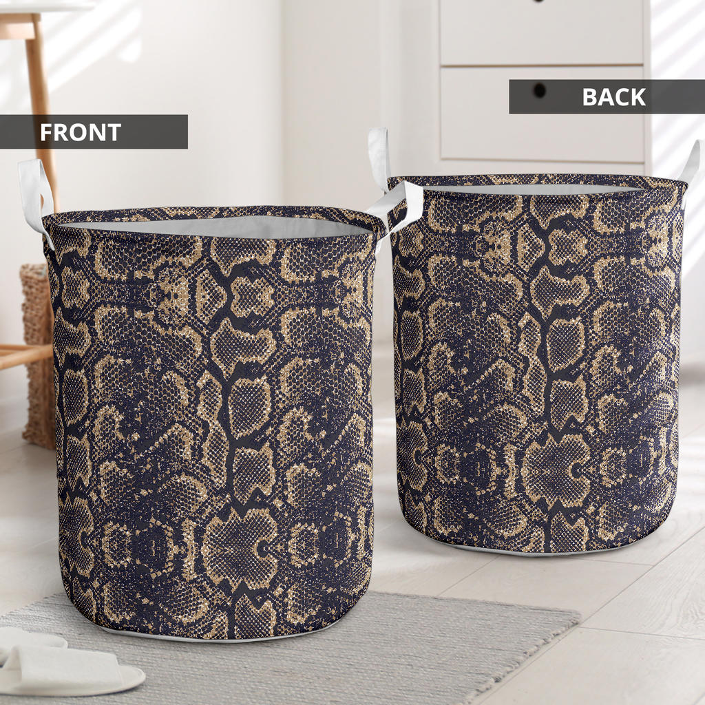 Snake Skin Pattern Print Laundry Basket