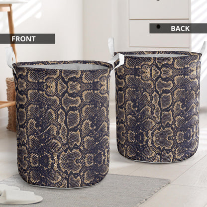 Snake Skin Pattern Print Laundry Basket