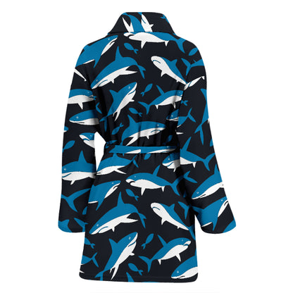 Shark Print Design LKS303 Women Bathrobe
