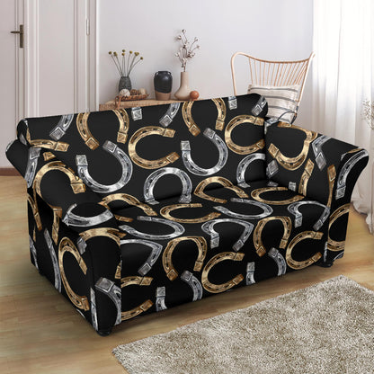 Horseshoe Print Design LKS305 Loveseat Couch Slipcover