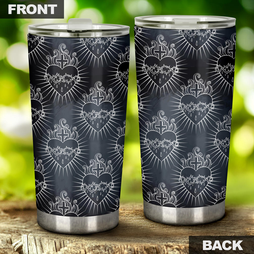Christian Heart Tattoo Style Tumbler