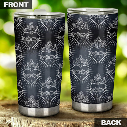 Christian Heart Tattoo Style Tumbler