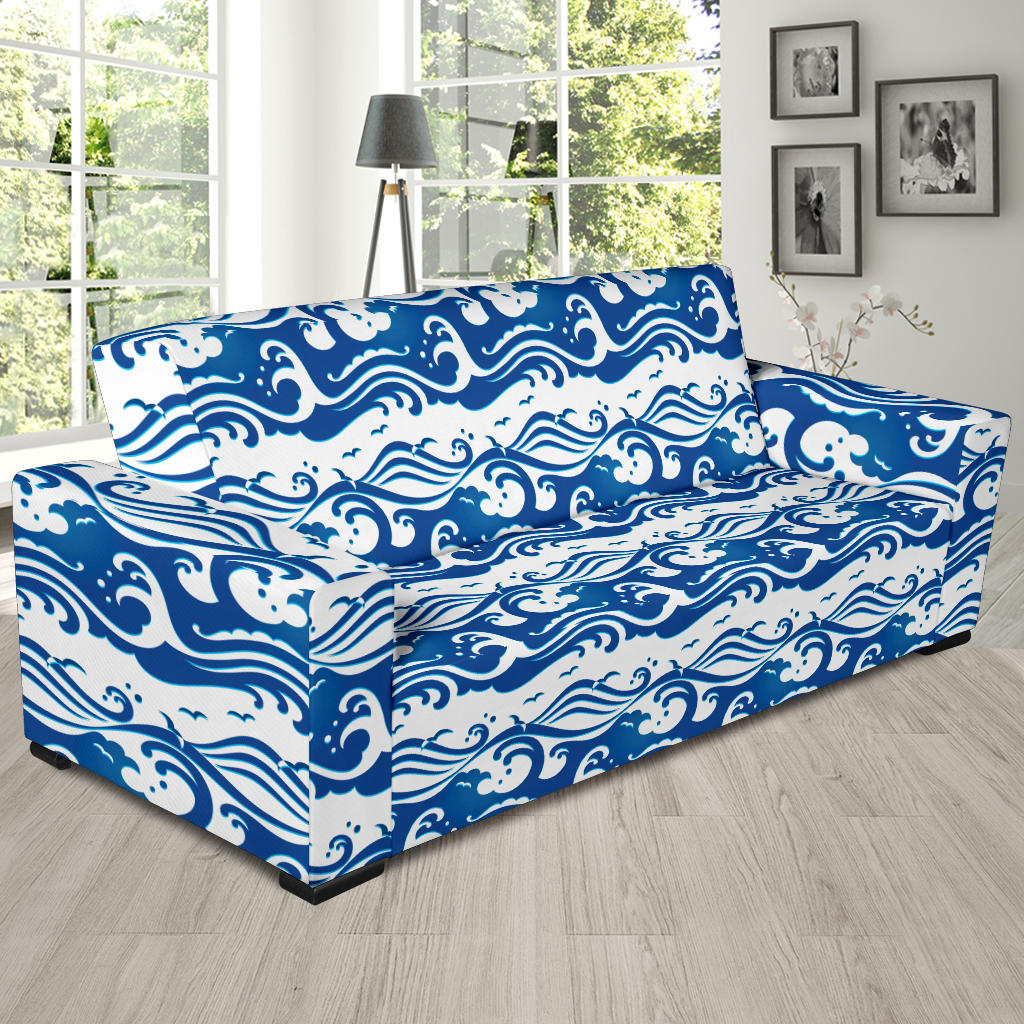 Wave Print Design LKS303 Sofa Slipcover
