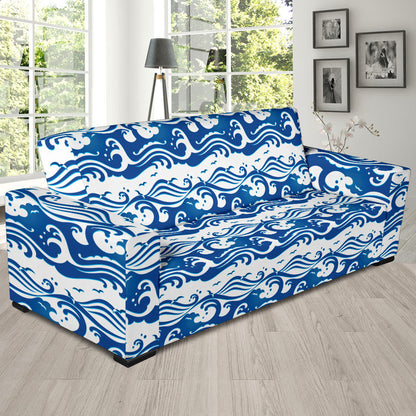 Wave Print Design LKS303 Sofa Slipcover