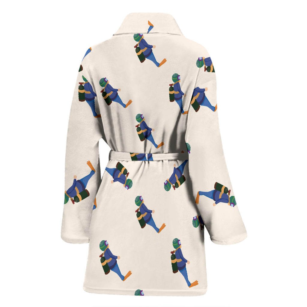 Scuba Driver Print Design LKS301 Women Bathrobe