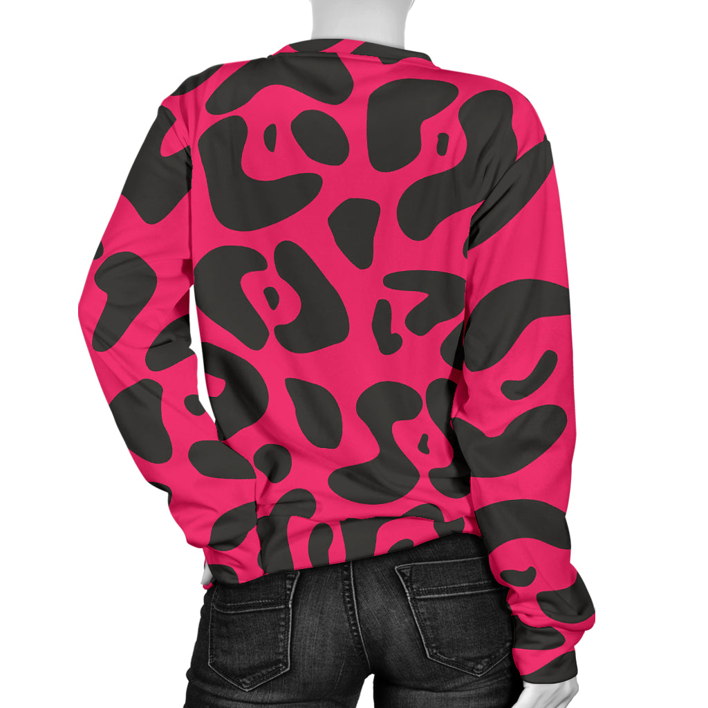 Cheetah Pink Print Pattern Women Long Sleeve Sweatshirt