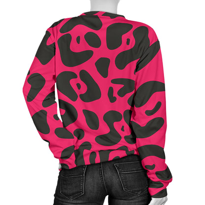 Cheetah Pink Print Pattern Women Long Sleeve Sweatshirt