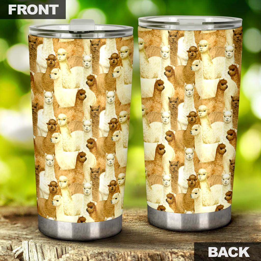 Alpaca Watercolor Design Themed Print Tumbler