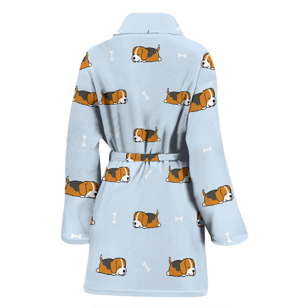 Beagle Pattern Print Design 06 Women Bathrobe