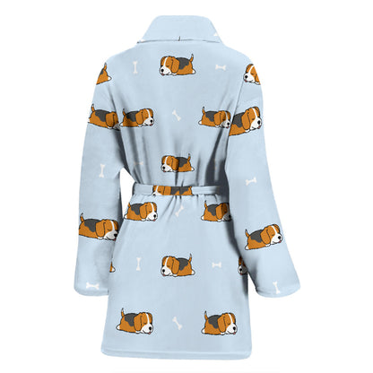 Beagle Pattern Print Design 06 Women Bathrobe