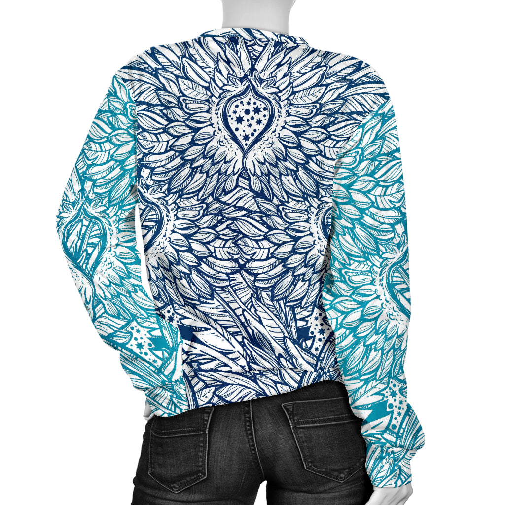 Angel Wings Boho Design Themed Print Women Long Sleeve Sweatshirt