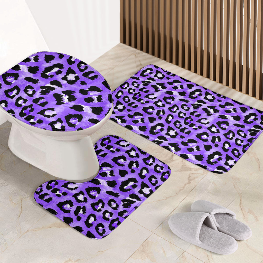 Leopard Purple Skin Print Bathroom Mat Set