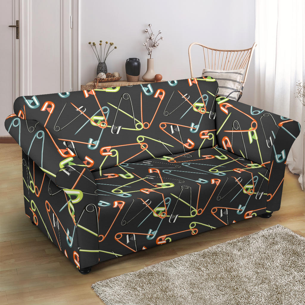 Safety Pin Print Design LKS301 Loveseat Couch Slipcover