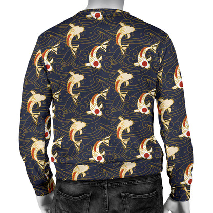 Koi Carp Japanese Design Themed Print Men Long Sleeve Sweatshirt
