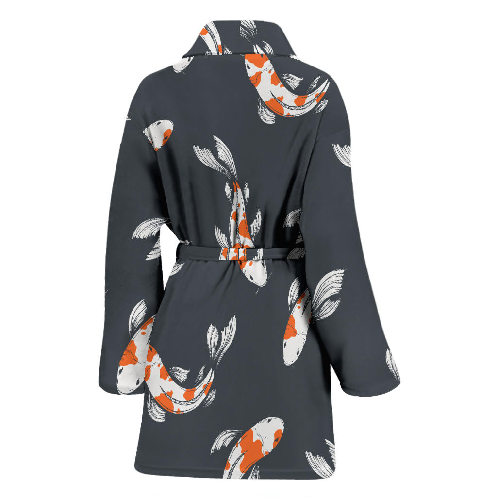 KOI Fish Pattern Print Design 04 Women Bathrobe
