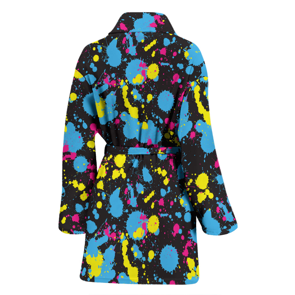 Splatter Colorful Print Design LKS301 Women Bathrobe